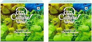 Tea Culture of The World Throat Rescue Green Tea With Indian Spices | Premium First Quality Teabags for Throat | Detox, 32 Count - 0.32 Grams
