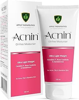 Acnin Ceramide Oil-Free Moisturizer with SPF Protection for Oily Acne Prone & Sensitive Skin | Ultra Lightweight Moisturizer | India's Leading Prescription Brand to Prevent Acne Breakout | 100ml