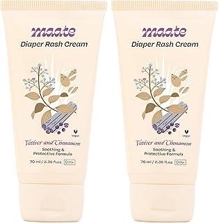 Maate Baby Diaper Rash Cream (Pack of 2*70ml) | Provides Healing, Prevent Rashes & Irritation | Enriched with Vetiver, Cinnamon and Rosemary Oils | Diaper Rash Cream For Baby | Dermatologically Tested