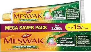 Dabur Meswak Complete Oral Care Toothpaste - 400g (200g x 2, Pack of 2) | For Tooth Decay Prevention, Stain Removal, Cavity Protection, Tartar Control, Gum Protection, Plaque Removal, Anti-Bacterial