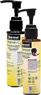 Bios Revo Biotics Charcoal Facewash 100 ml & Vitamin C Facewash 100 ml, with Activated Charcoal & Vitamin C, Lemon & Apple Extract, combo 2 for Skin Refereshment, (Total 200 ml)