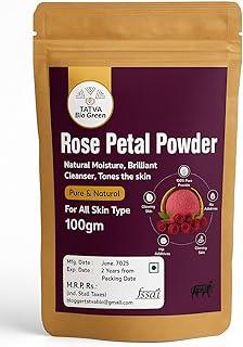 Tatva Bio Green Rose Petal Powder, Natural Skin Cleanser and Moisturiser, Pure and Natural, 100gm