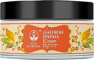 Just Ayurveda Saffron and Papaya Herbal Anti Wrinkle Cream, 50g|Prevents premature aging|Skin brightening properties|Enhances natural radiance|Suitable for All Types of Skin