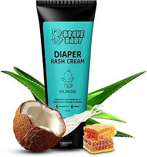 Brave Baby Diaper Rash Cream | Moisturizing, Nourishing Cream for Dry, Sensitive baby skin | White | With Aloe vera extrats | 60 grams