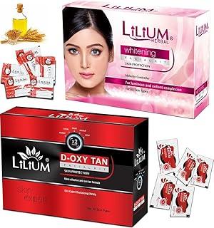 Lilium Whitening & D-Oxy Tan Facial Kit Pack of 2 For Luminous, Radiant Complextion & More Effective Anti Sun Tan, 60g