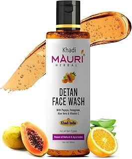 Khadi Mauri Herbal Detan Face Wash | Anti Tan Ingredients for Glowing Skin, Fights Pigmentation & Uneven Skin Tone | Ideal for Men & Women | 100 ml