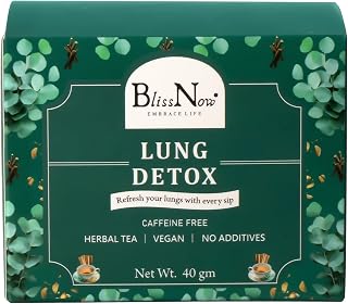 BlissNow Lung Detox Herbal Tea | Respiratory Cleanse & Immune Support | Natural Ayurvedic Herbs for Lung Health, Easy Brea