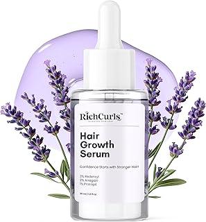 RichCurls Hair Growth Serum (30ml) – 3% Redensyl, Caffeine & Rice Extract | Anti-Hair Fall Leave-In Formula for Women & Men | Lightweight Lavender Scalp & Follicle Strengthening Solution