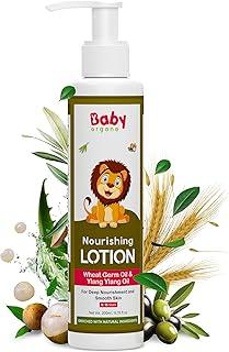 Babyorgano Baby Body Lotion for Newborn 0-2 Years Babies 200ml | Nourish & Moisturise Skin | Non Sticky | Enriched with Ylang Ylang, Olive Oil, Paraben Free