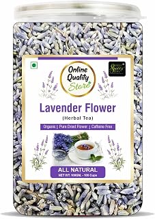 Online Quality Store Lavender Flower Tea 100g | Sun Dried Lavender Flowers Herbal Tea | Stress Relief
