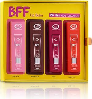 Fashion Colour BFF 4 IN 1 Lip Balm | 24 Hrs Moisturization | Pamper Your Lips | Ideal for all-day Comfort | Tinted Lip Balm | Toast Rose | Brown Sugar | Berry | Peach Burst | 10MLx4N