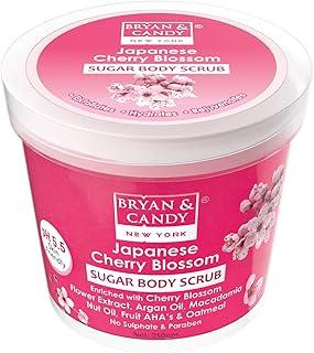 Bryan & Candy Cherry Blossom Sugar Body Scrub PH 5.5 For Tan Removal & Exfoliation|For Women & Men|Enriched with Macadamia and Argan oil|Removes Dirt & Dead Skin from Knees, Elbows & Ankles - 250g