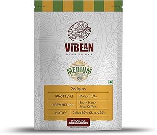 Vibean Coffee | Medium Blend | Medium-City Roast | Premium South Indian Filter Coffee | 250gms