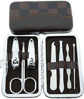 Keli 7-Piece Mini Manicure & Pedicure Set for Men & Women - Stainless Steel Nail Clippers Kit with Leather Travel Case, Cuticle Tool & Nail File - Durable Grooming Essentials for Home, Travel, Gifts
