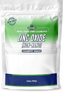 MYOC Pure & Fine Cosmetic Grade Quality White Zinc Oxide (ZnO) Powder Nano-Sized Particles for DIY Personal and beauty care Raw Material Ideal for SPF sunscreen Diaper Rash Cosmetics in Babies- 110 GM