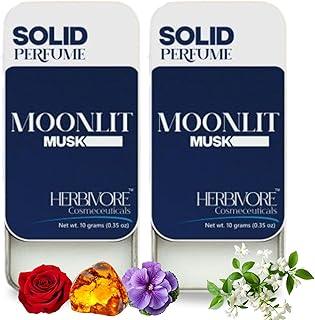 Herbivore Cosmeceuticals Moonlit Musk Solid Perfume 10 g | Natural Bar Fragrance for Women & Men | Combo of 2 | Long Lasting Travel-Friendly Fragrance