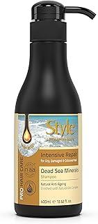 Style Aromatherapy Professional Intensive Repair Shampoo | For Dry, Damaged & Colour Treated Hair | SLS Free, Paraben Free | For Post Straightening & Smoothening | Chamomile, Dead Sea Water, Shea Butter, Vitamin E | 400 ML