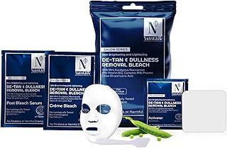 NutriGlow Advanced Organics De-Tan & Dullness Removal Bleach, 6-in-1 Skin Brightening Cream, For All Skin Types, Herbal Bleach for Face & Body, 20g