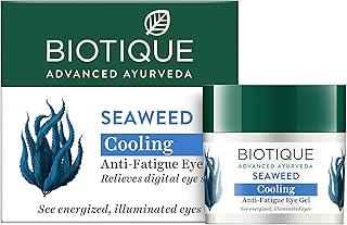 Biotique Bio Seaweed Revitalizing Anti Fatigue Eye Gel | Contains Wild Seaweed, Nutmeg, & Honey | Reduces Dark Circle and Puffiness | Suitable for All Skin Types | 15g