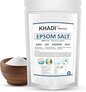 Khadi Omorose Epsom Bath Salt Crystal and Bath | For refreshing bath soak | Foot Spa | Relieves aches & pain - 500 Gram