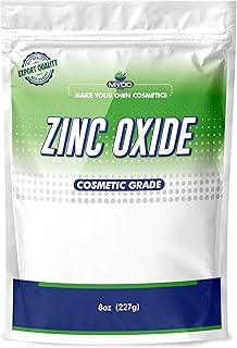 MYOC Pure & Fine Cosmetic Grade Quality White Zinc Oxide (ZnO) Powder Nano-Sized Particles for DIY Personal and beauty care Raw Material Ideal for SPF sunscreen Diaper Rash Cosmetics in Babies- 227 GM