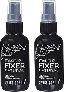 Swiss Beauty Long Lasting Misty Finish Professional Makeup Fixer Spray For Face Makeup | With Aloe Vera And Vitamin- E | Light Weight, Quick Dry Makeup Setting Spray |70 Ml| (Pack of 2)