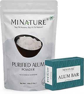 Combo of Alum Powder (100g) & Alum Bar (Phitkari) (100g) | Alum Stone (Fitkari) | Only Alum | Nothing Added| Pure & Natural| Cruelty free