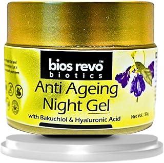 Bios Revo Biotics Anti Ageing Night Gel (Anti-Ageing), With Hyaluronic acid & Bakuchiol, Overnight Hydration, Anti-Aging, Oil-Free Gel Moisturizer, For Women & Men, 50gm