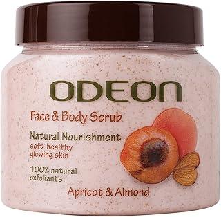ODEON Apricot & Almond Face & Body Scrub (300ml) | Exfoliating Scrub for Even & Glowing Skin | Reduce Fine Lines | Nutrient-Rich Almond Oil Scrub | Gentle Exfoliating Face Scrub