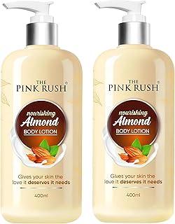 The Pink Rush Nourishing Almond Body Lotion, 400ml, Pack of 2, Paraben Free, All Skin Types (800ml)