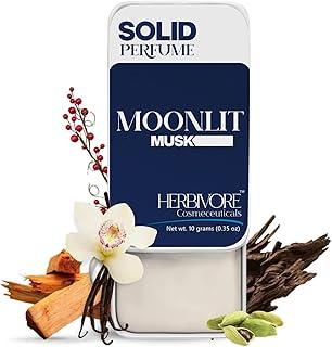 Herbivore Cosmeceuticals Solid Perfume Moonlit Musk 10 g | Musk Solid Perfume for Women & Men | Long Lasting Alcohol-Free Fragrance Balm