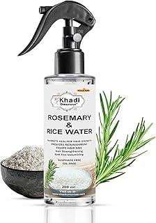 Khadi Omorose Rosemary & Rice Extract Water Spray for Hair Growth | 200 ml | Adds Shine & Helps Reduce Hairfall, Strengthens Hair | For All Hair Types | For Men & Women |