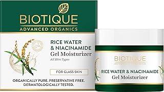 Biotique Rice Water & Niacinamide Gel Moisturizer for All Day Hydration & Natural Glow-Lightens Dark Spots & Acne Scars|For Men & Women - 50ml