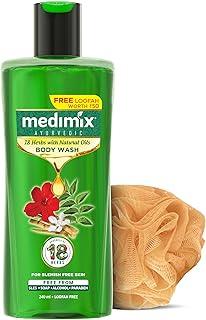 Medimix Ayurvedic Bodywash 18 Herbs & Natural Oils For Healthy & Refreshed Skin | Shower Gel For soft, nourished & glowing skin | Herbal | Paraben-free & Sulphate-free 250ml+50ml Extra
