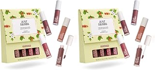 Just Herbs Ayurvedic Liquid Matte Lipstick Kit Set Of 5 With Long Lasting, Hydrating & Lightweight Lip Colour, Nudes & Bro