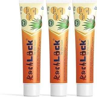 Rashlock Cream For Baby Diaper & Sanitary Pad Rashes | Infused with Aloe Vera, Neem & Zinc Oxide - 25g (25g (Pack of 3))