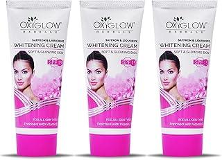 OxyGlow Herbals Saffron & Liquorice Fairness Face Cream for Glowing Skin| Brightens, Lightens & Moisturises the Skin| Enriched with Saffron -60g(Pack of 3)