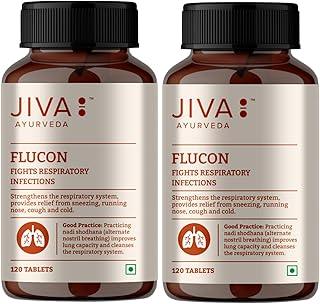 Jiva Flucon Tablets 500mg 240 Tablet | for Strengthens Respiratory System | Helps Fight Cough and Cold - 120 Tablet (Pack of 2)