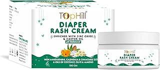 Tophill Diaper Rash Cream 100 gm I Enriched with Zinc oxide, Castor, Coconut, Olive & Almond Oil I Relieves Rashes, Reduces Redness & Irritation
