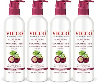 Vicco Aloe Vera & Kokam Butter Multipurpose Lotion I Intensive Hydration I Skin Repair & Elasticity Boosting Formula I No
