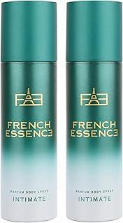 FRENCH ESSENCE Intimate | Deodorant Spray Perfume/Deodorant for Men and Women | No Gas | Body Spray | Long Lasting Scent Deep Impact Freshness 120Ml Each - Pack of 2