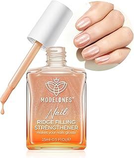 Modelones 15ml 8-in-One Nail Ridge Filler Strengthener Base Coat Nail Polish from BELLE GAGA Repair Nail Growth Treatment for Thin and Damaged Nails (Sparkling Champagne, 15ml)