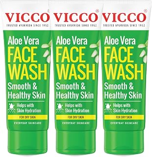 Vicco Aloe Vera Face Wash | Daily Hydration & Gentle Cleansing | For Healthy, Supple Skin