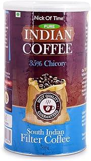 Nick of Time Traditional South Indian Chicory Filter Coffee Powder (65:35 Coffee Chicory Ratio) 100% Arabica AA Grade Dark Roast | Balanced Flavor & Aroma (500g|17.63 oz)