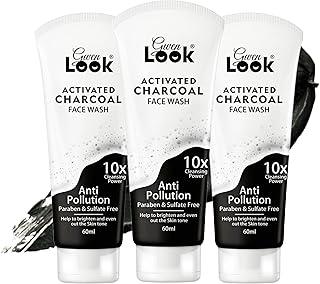 Gwenlook Activated Charcoal Facewash For Oily To Normal Skin | 10X Cleansing Power Anti Pollution Facewash