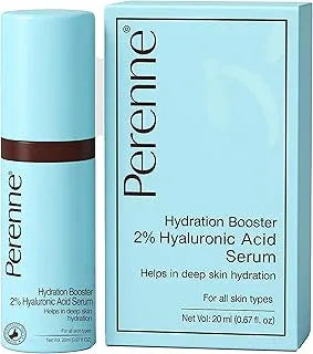 Perenne Hydration Booster 2% Hyaluronic Acid Serum With Swiss Glacier Water | Intense Hydration + Plumping |Lightweight & Fast-Absorbing| 92% Natural | Dermatologically Tested | For All Skin Types 20 ml
