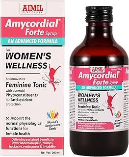AIMIL Amycordial Forte Syrup - 200ml | Women Wellness | Feminine Tonic | Enriched with Antioxidants | Ashoka, Lodhra, Shatavari