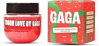 GAGA INDIA Watermelon Body Scrub | Non-Melting Sugar Crystals + Hydrating Lather | Exfoliates Ingrown Hair, Dead Skin & Strawberry Skin | With Hyaluronic Acid, Ceramides & Oils | 200g