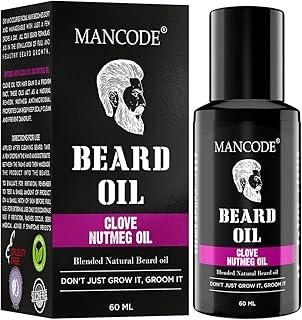 Mancode Beard Growth Oil for Men - 60ml More Beard Growth, With Clove & Nutmeg Natural Oils including Vitamin E, Nourishment & Strengthening, No Harmful Chemicals