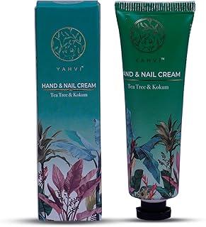 Yahvi Hand And Nail Cream Tea Tree & Kokum | Hand Cream For Dry And Rough Hands, Cuticle Cream & For Nail Care | Ayurvedic Hand Cream For Women | All Skin Types | Paraben-free & Cruelty-free | 30 Ml